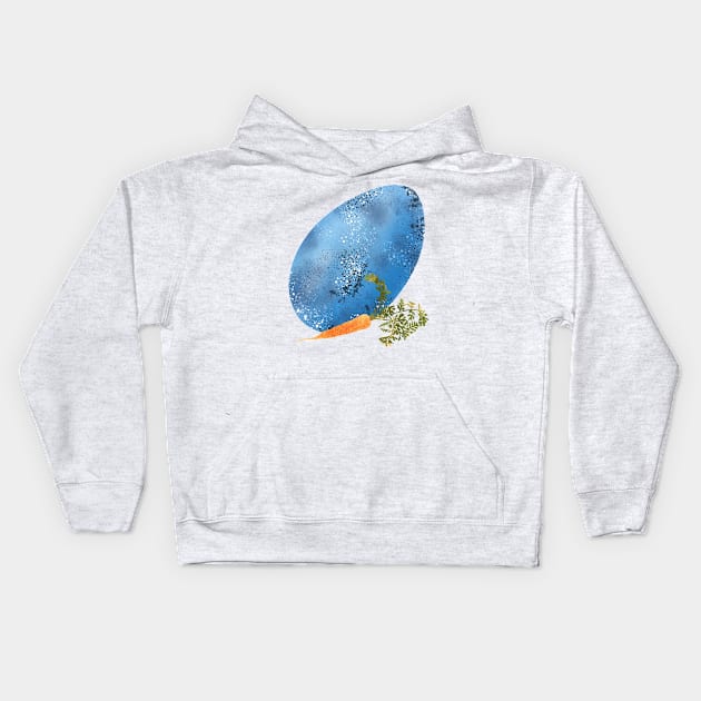 Easter Blue Egg Kids Hoodie by Indydoo